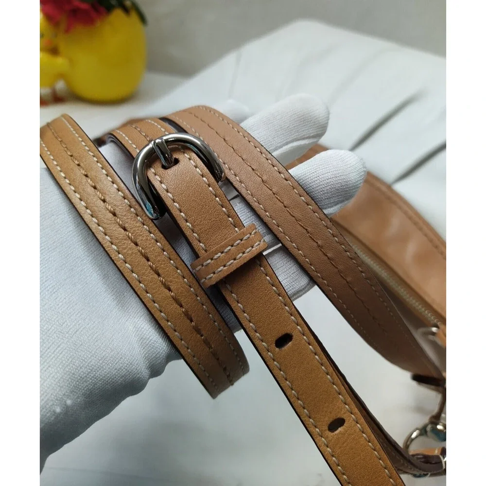 Coach Ashley White Leather Zipper Closure Hobo Crossbody Bag